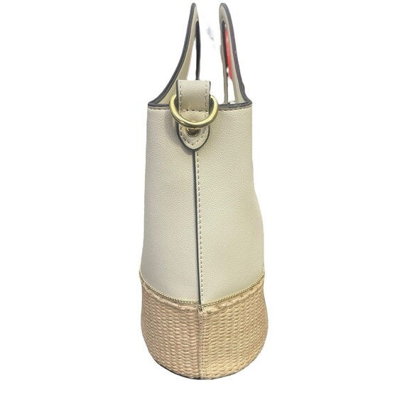 Nanette Lepore Handbag Smooth Vegan Leather Hand/Shoulder Bag Straw/Cream - Picture 3 of 7